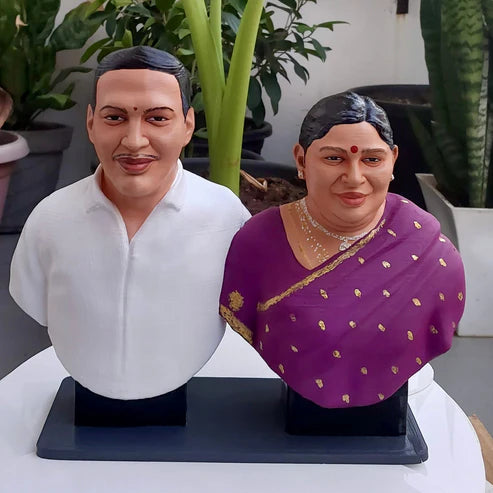 Couple half body 3d miniature