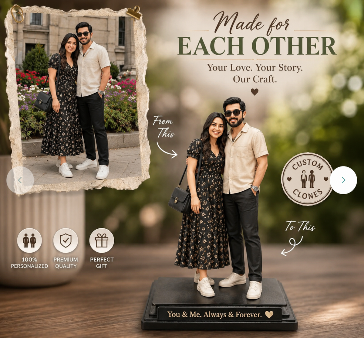 Couple Full Body 3D miniature
